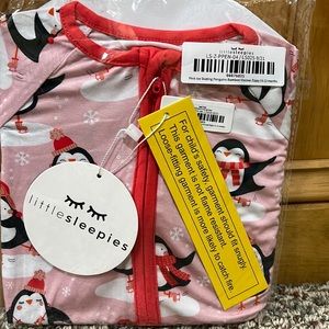 Little Sleepies Pink Ice Skating Penguins 6-12 mos